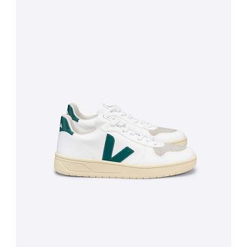 White/Green Men's Veja V-10 CWL Shoes | AU 279ZUT